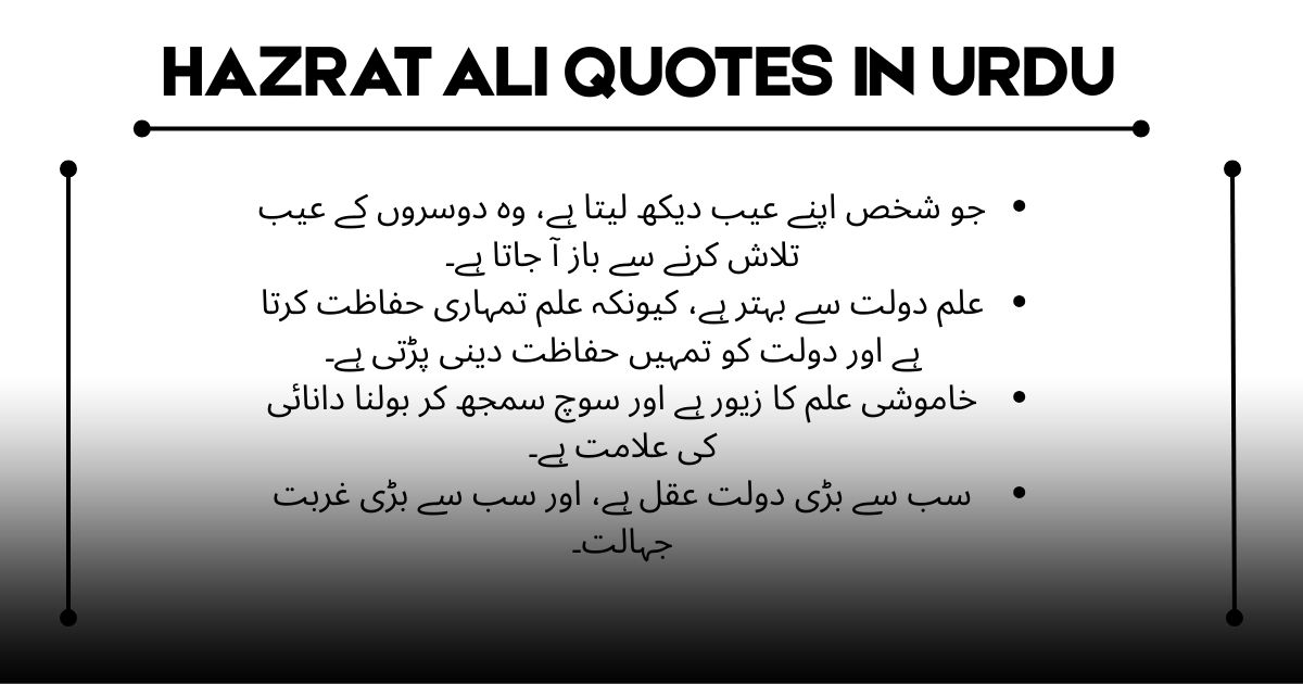 Hazrat Ali Quotes in Urdu