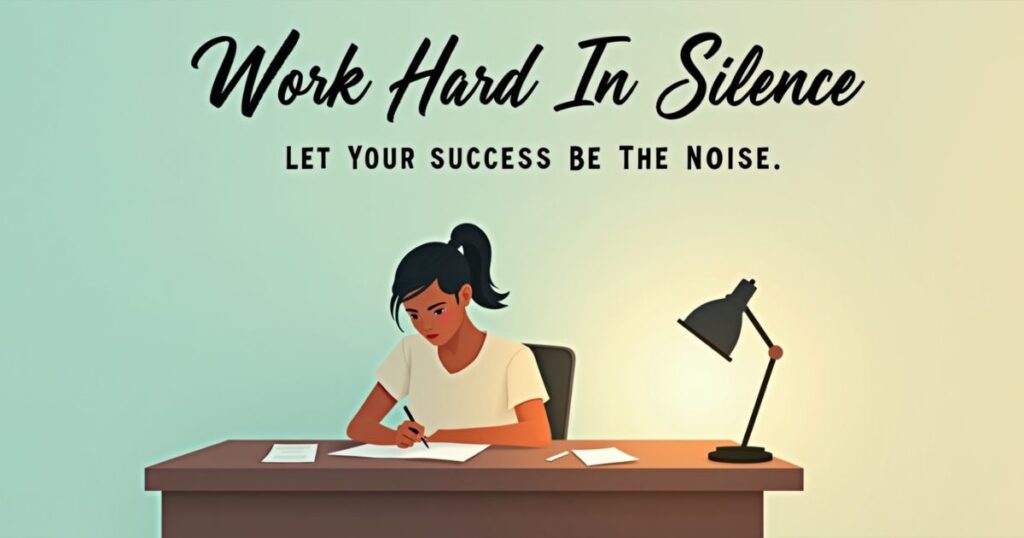 Work Hard In Silence Quotes In English