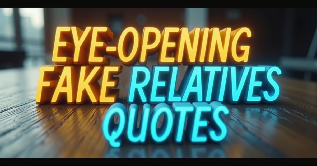 Eye-Opening Fake Relatives Quotes in