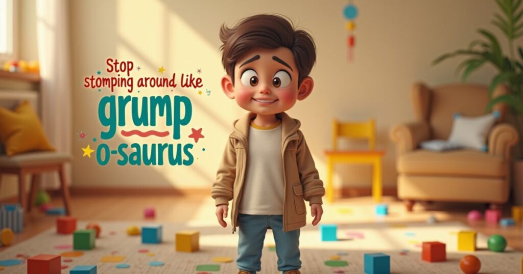 Stop stomping around like a grump-o-saurus